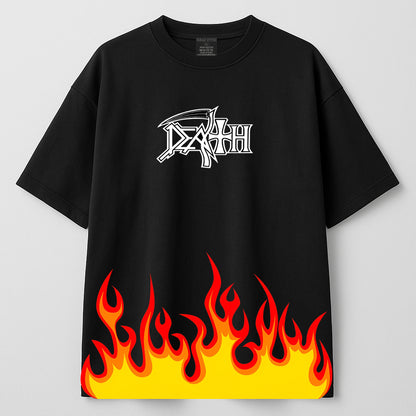 🔥 Death Flame Graphic Tee – Unisex Oversized T-Shirt