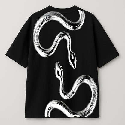 Chrome Twin Serpent Oversized T-Shirt – UrbanStytch Street Edition