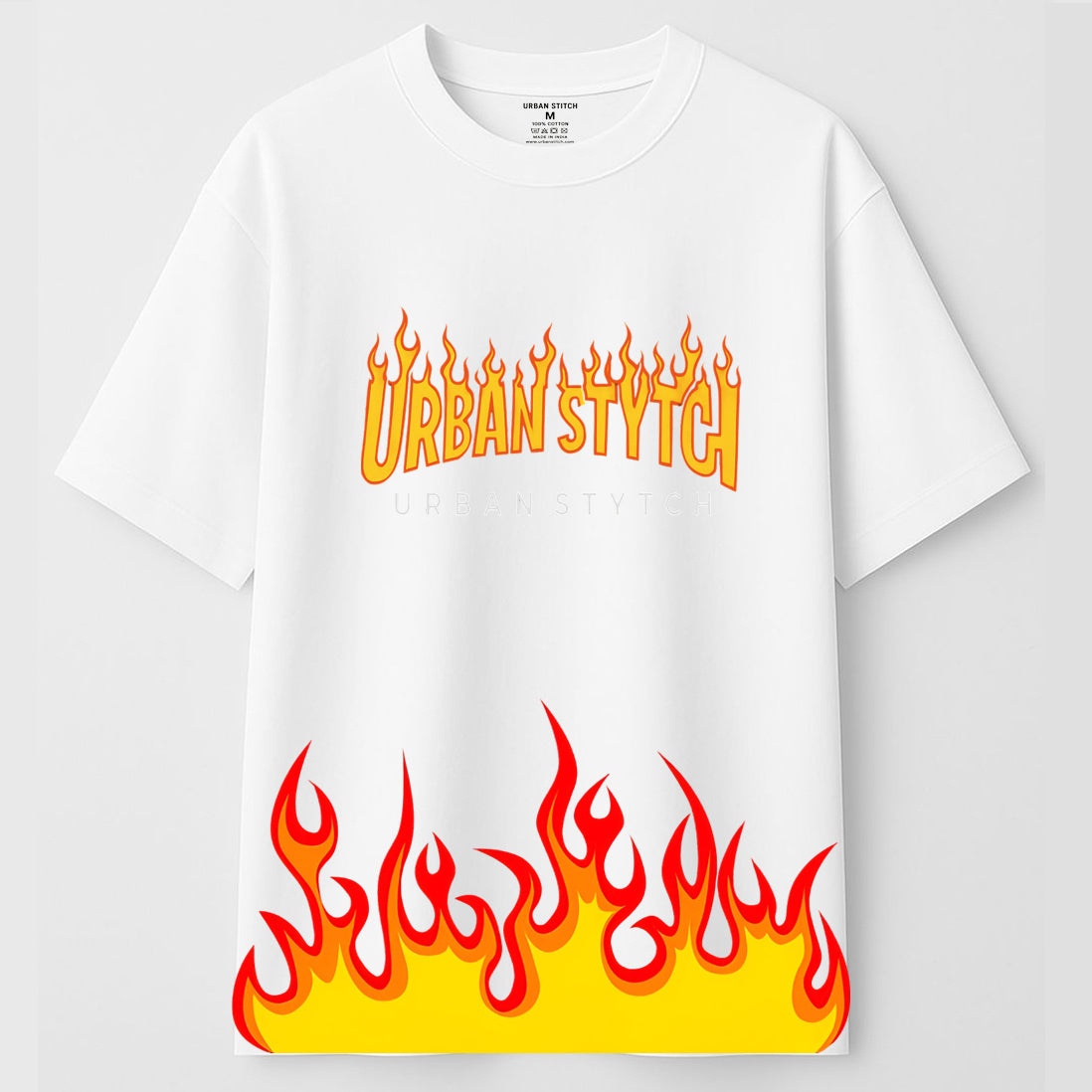 Urban Stytch Flame Graphic Oversized T-Shirt