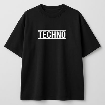 Techno OVERSIZE Tee – Turn It Up Shirt for Rave & EDM Fans