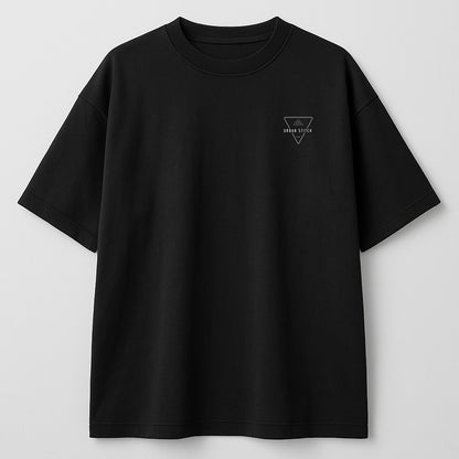 "FOCUS" Streetwear Graphic Tee – David Sculpture Back Print | Black Oversized T-Shirt